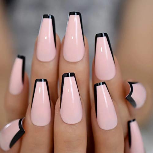 Pink and black nail
