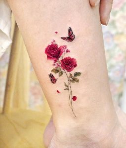 Delicate rose tattoo