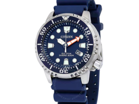 Citizen Eco-drive Men's Stainless Steel Case Polyurethane Strap Blue Dial Silver watches